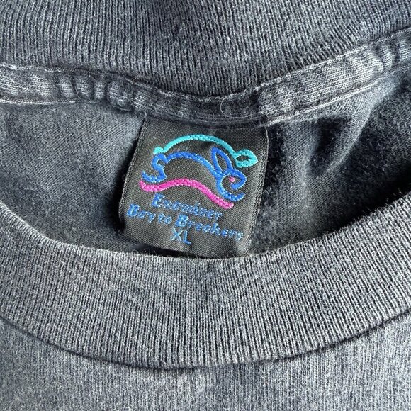 Vintage 90s Examiners Bay To Breakers T Shirt Black 1996 Foot Race XL - Picture 9 of 11